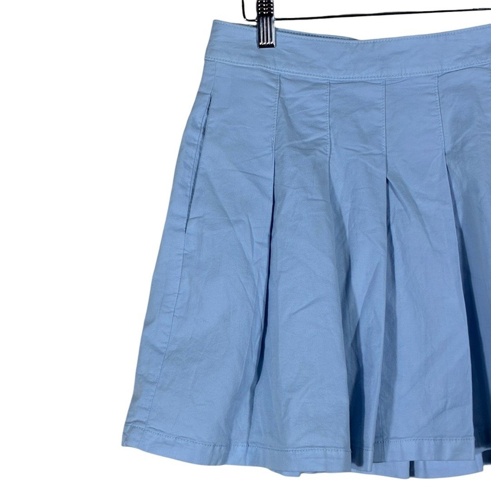 American Eagle Pleated Solid Mini Skirt Light Blu… - image 2